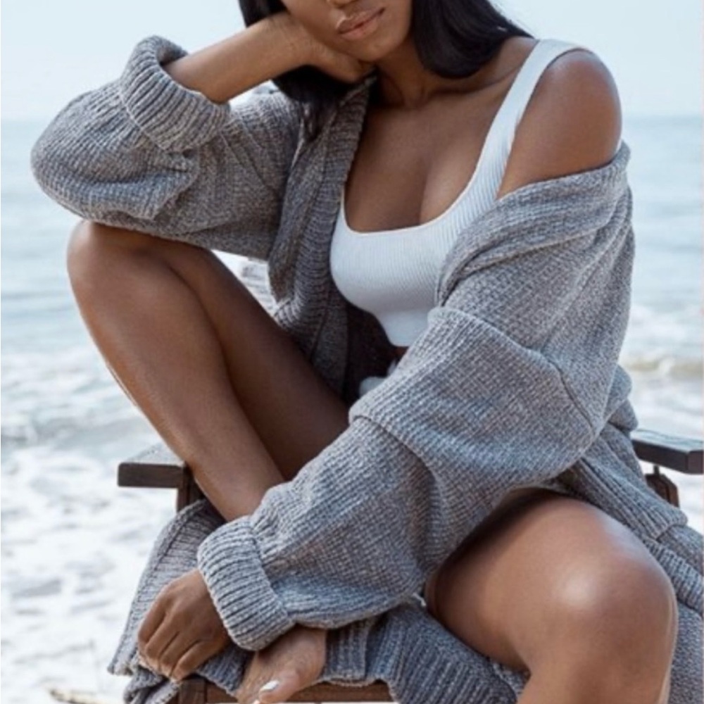 House of CB Gray Celine Chenille Cardigan